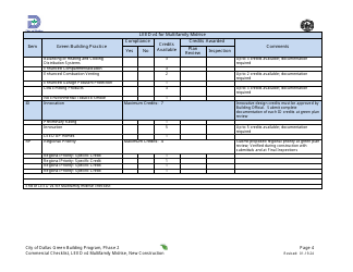 Leed V4 for Building Design and Construction: Multifamily Midrise Project Summary and Checklist - New Construction - Green Building Program - City of Dallas, Texas, Page 4