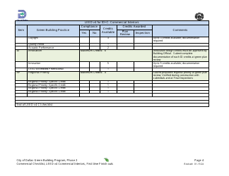 Leed V4 for Id+c: Commercial Interiors, Commercial Project Summary and Checklist - First Time Finish Outs - Green Building Program - City of Dallas, Texas, Page 4