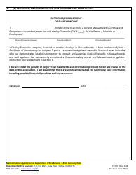 Form FP-007 Application for Fireworks Certificate of Competency - Massachusetts, Page 4