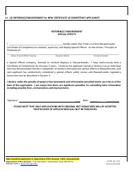 Form FP-008 Application for Special Effects Certificate of Competency - Massachusetts, Page 5