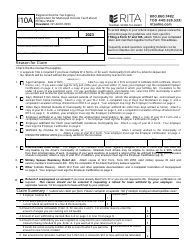 Document preview: Form 10A Application for Municipal Income Tax Refund - Ohio, 2023