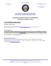 Chapter 604a Annual Report to Commissioner - Nevada