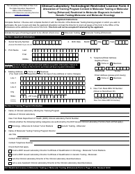 Clinical Laboratory Technologist Restricted License Form 4 - Fill Out ...