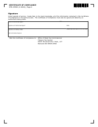 Form SFN23506 Certificate of Compliance - North Dakota, Page 2