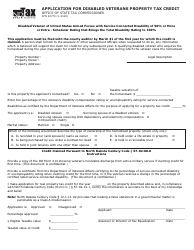 Document preview: Form SFN24770 Application for Disabled Veterans Property Tax Credit - North Dakota