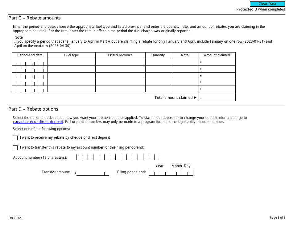 Form B403 Rebate for Fuel Charge Paid in Error - Canada, Page 3