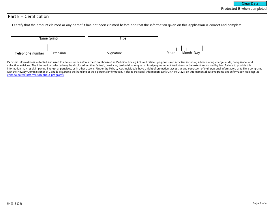 Form B403 Rebate for Fuel Charge Paid in Error - Canada, Page 4