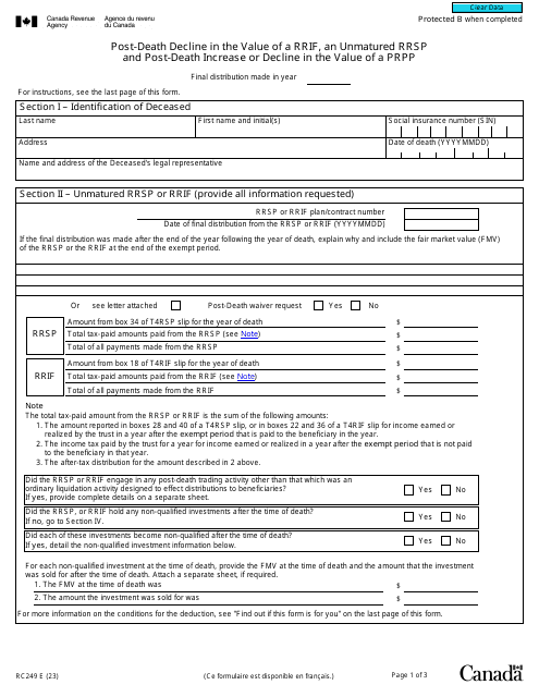 Form RC249  Printable Pdf