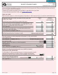 Form BC479 (5010-TC) British Columbia Credits - Canada