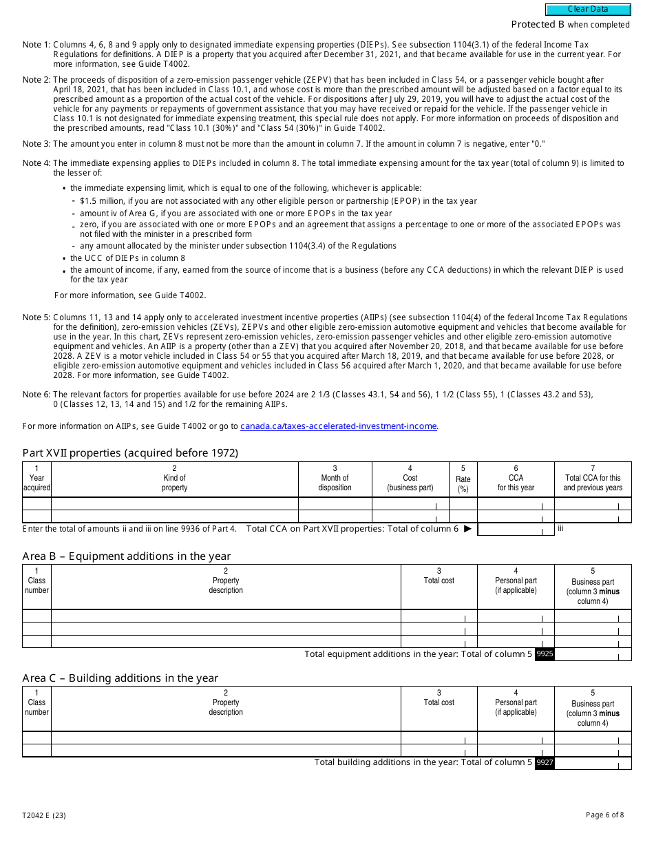 Form T2042 Statement of Farming Activities - Canada, Page 6