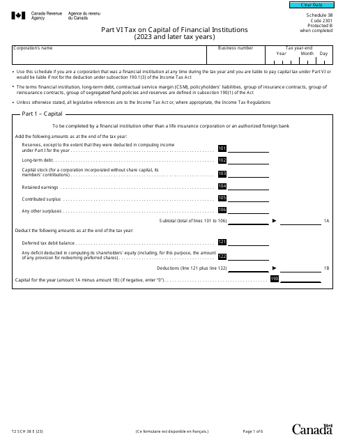Form T2 Schedule 38  Printable Pdf