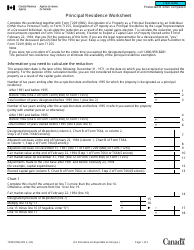 Document preview: Form T2091(IND)-WS Principal Residence Worksheet - Canada