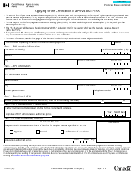 Document preview: Form T1004 Applying for the Certification of a Provisional Pspa - Canada