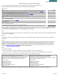 Form T1004 Applying for the Certification of a Provisional Pspa - Canada, Page 2
