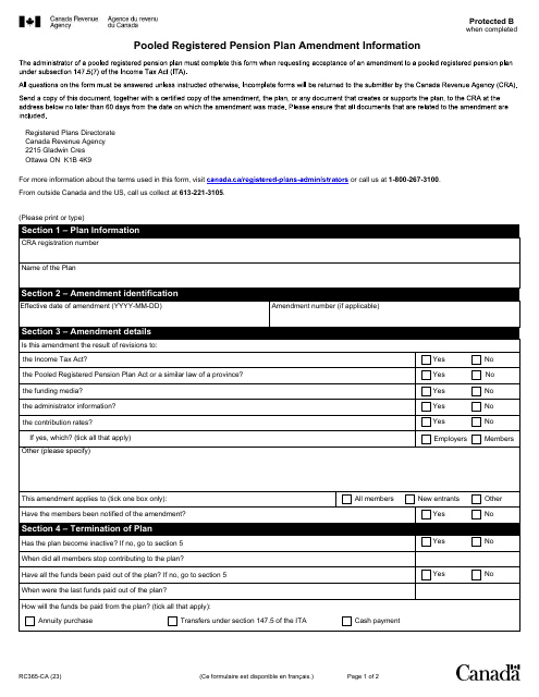 Form RC365-CA  Printable Pdf