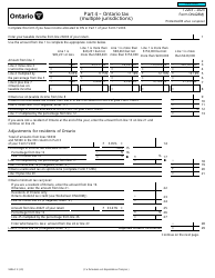 Form T2203 (9406-C; ON428MJ) Part 4 Ontario Tax (Multiple Jurisdictions) - Canada