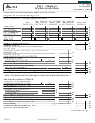 Document preview: Form T2203 (9409-C; AB428MJ) Part 4 Alberta Tax (Multiple Jurisdictions) - Canada, 2023