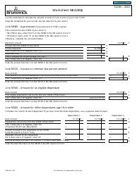 Document preview: Form T2203 (9404-D) Worksheet NB428MJ New Brunswick - Canada, 2023