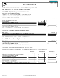 Form T2203 (9412-D) Worksheet NT428MJ Northwest Territories - Canada