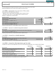 Form T2203 (9408-D) Worksheet SK428MJ Saskatchewan - Canada