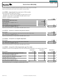 Form T2203 (9407-D) Worksheet MB428MJ Manitoba - Canada