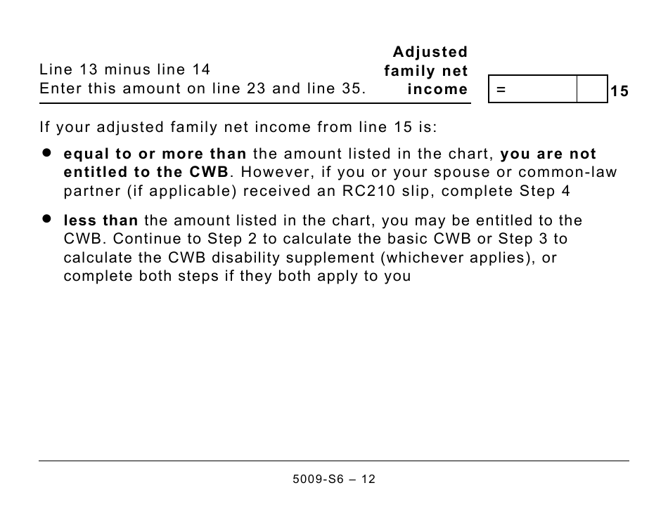 Form 5009-S6 Schedule 6 Canada Workers Benefit - Large Print - Canada, Page 12