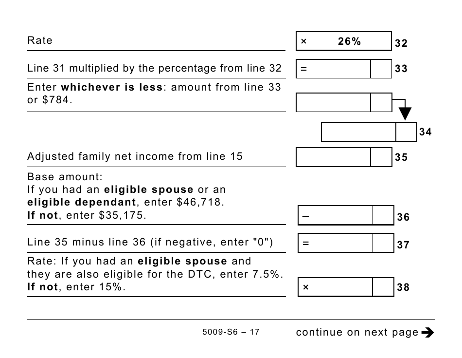 Form 5009-S6 Schedule 6 Canada Workers Benefit - Large Print - Canada, Page 17