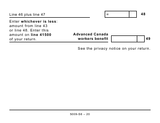 Form 5009-S6 Schedule 6 Canada Workers Benefit - Large Print - Canada, Page 20