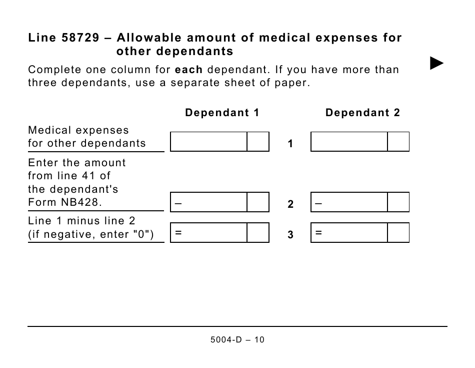 Form 5004-D Worksheet NB428 New Brunswick - Large Print - Canada, Page 10