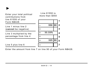 Form 5004-D Worksheet NB428 New Brunswick - Large Print - Canada, Page 14