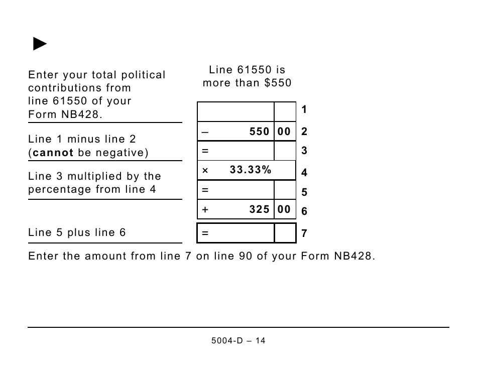 Form 5004-D Worksheet NB428 New Brunswick - Large Print - Canada, Page 14