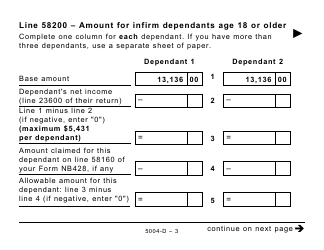 Form 5004-D Worksheet NB428 New Brunswick - Large Print - Canada, Page 3