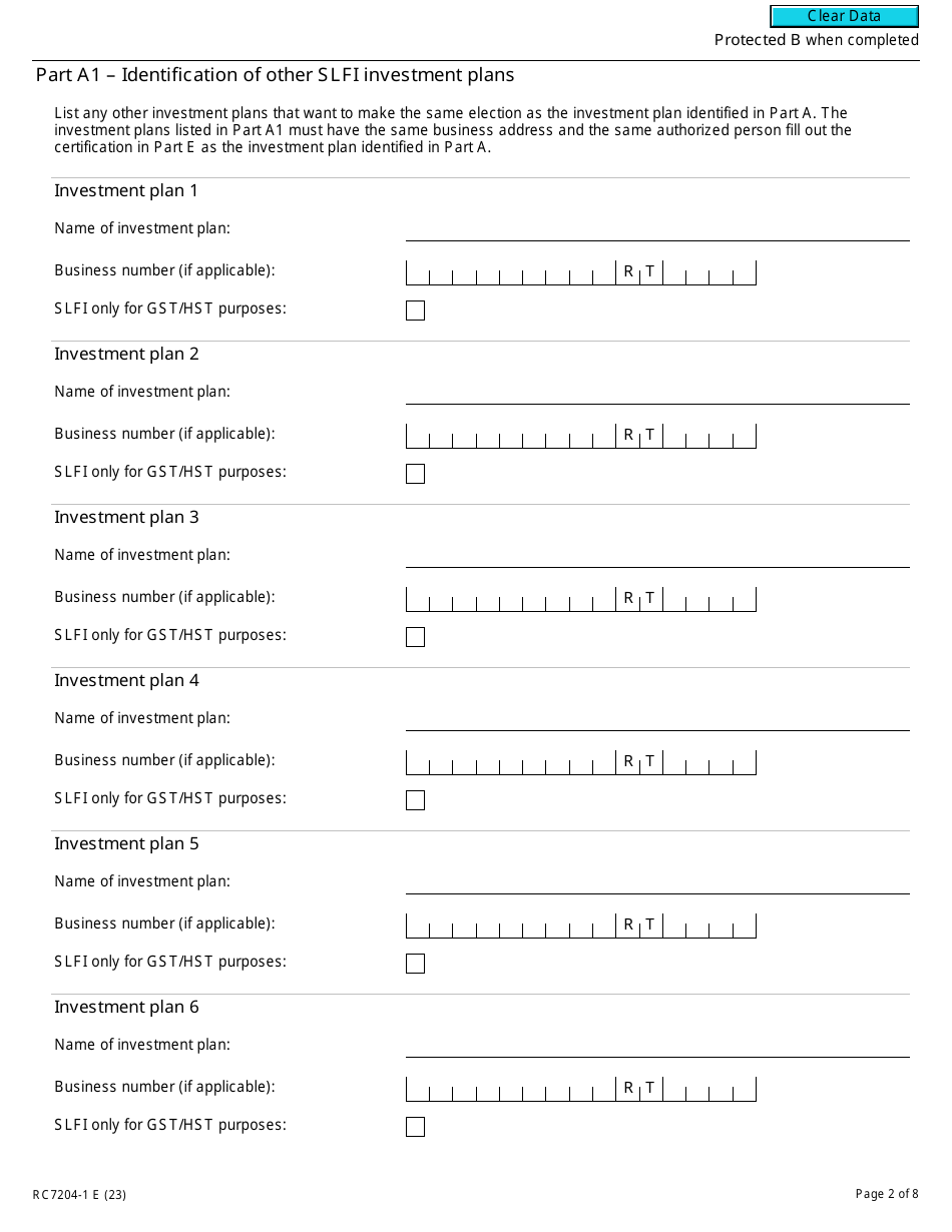 Form RC7204-1 Elections to Join a Consolidated Filing Election for a Selected Listed Financial Institution for Gst / Hst and Qst Purposes or Only for Qst Purposes - Canada, Page 2