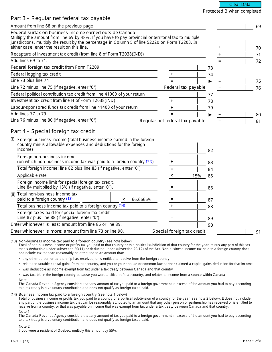 Form T691 Alternative Minimum Tax - Canada, Page 5