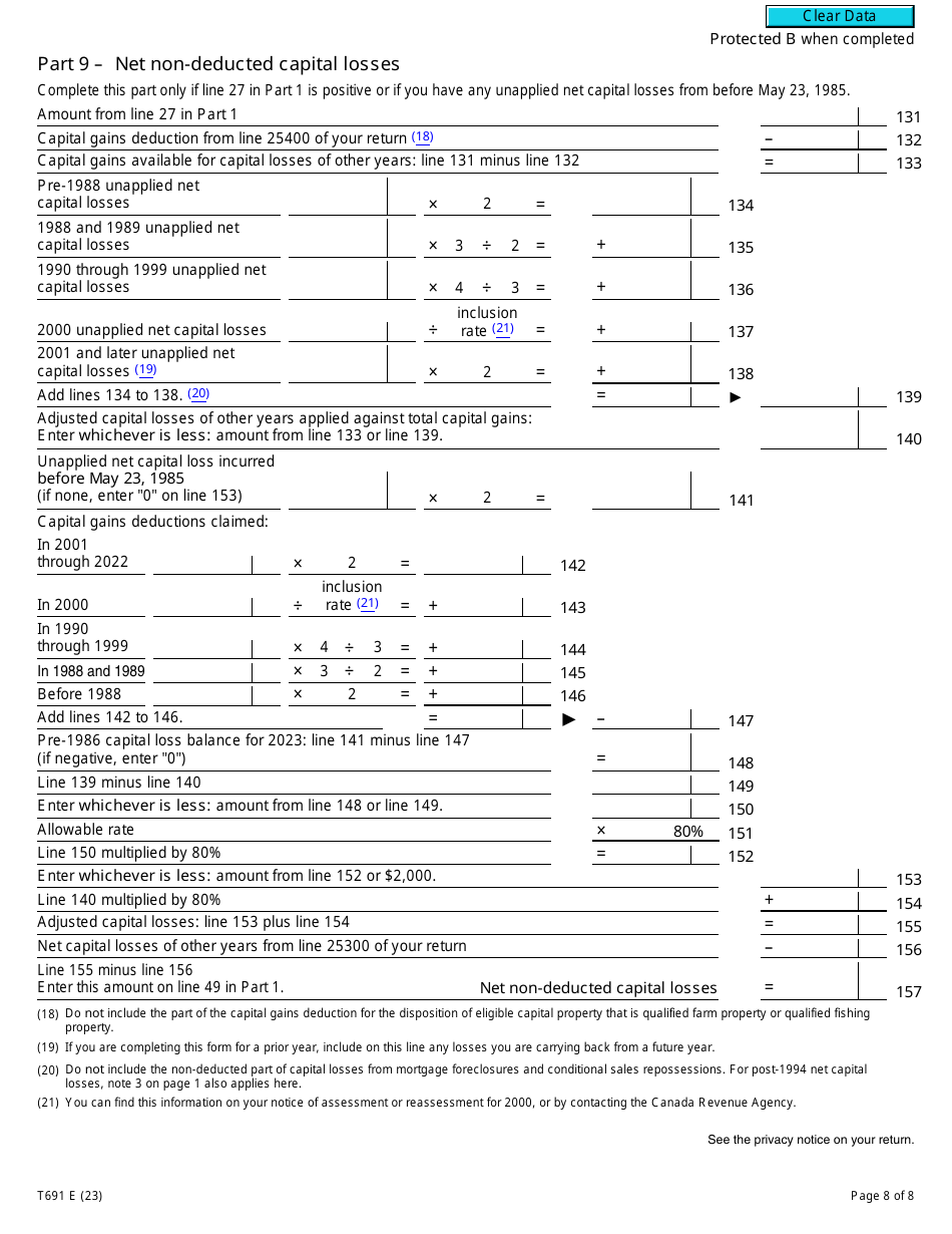 Form T691 Alternative Minimum Tax - Canada, Page 8