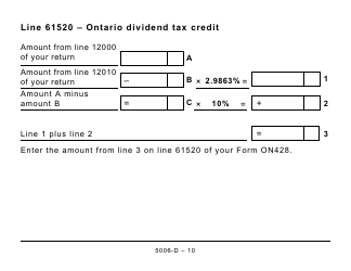 Form 5006-D Worksheet ON428 Ontario - Large Print - Canada, Page 10
