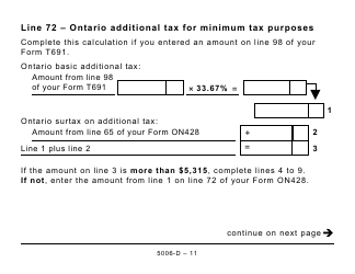 Form 5006-D Worksheet ON428 Ontario - Large Print - Canada, Page 11