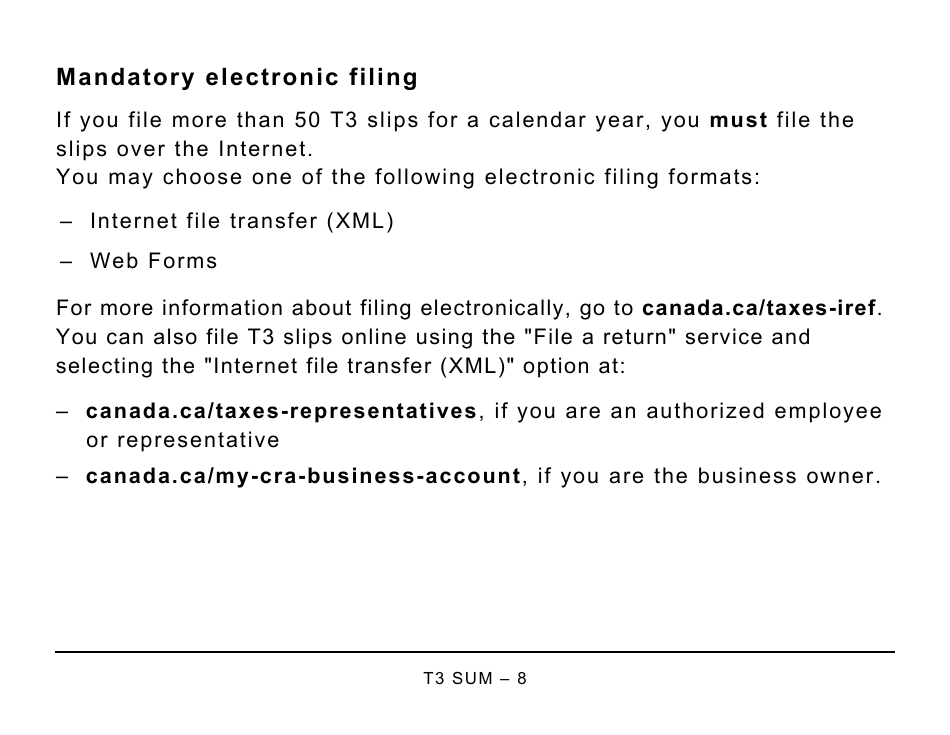 Form T3SUM Summary of Trust Income Allocations and Designations - Large Print - Canada, Page 8