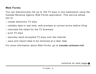 Form T3SUM Summary of Trust Income Allocations and Designations - Large Print - Canada, Page 9