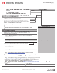 Document preview: Form CIT0002 Application for Canadian Citizenship Adults (18 Years of Age or Older) Applying Under Subsection 5(1) - Canada