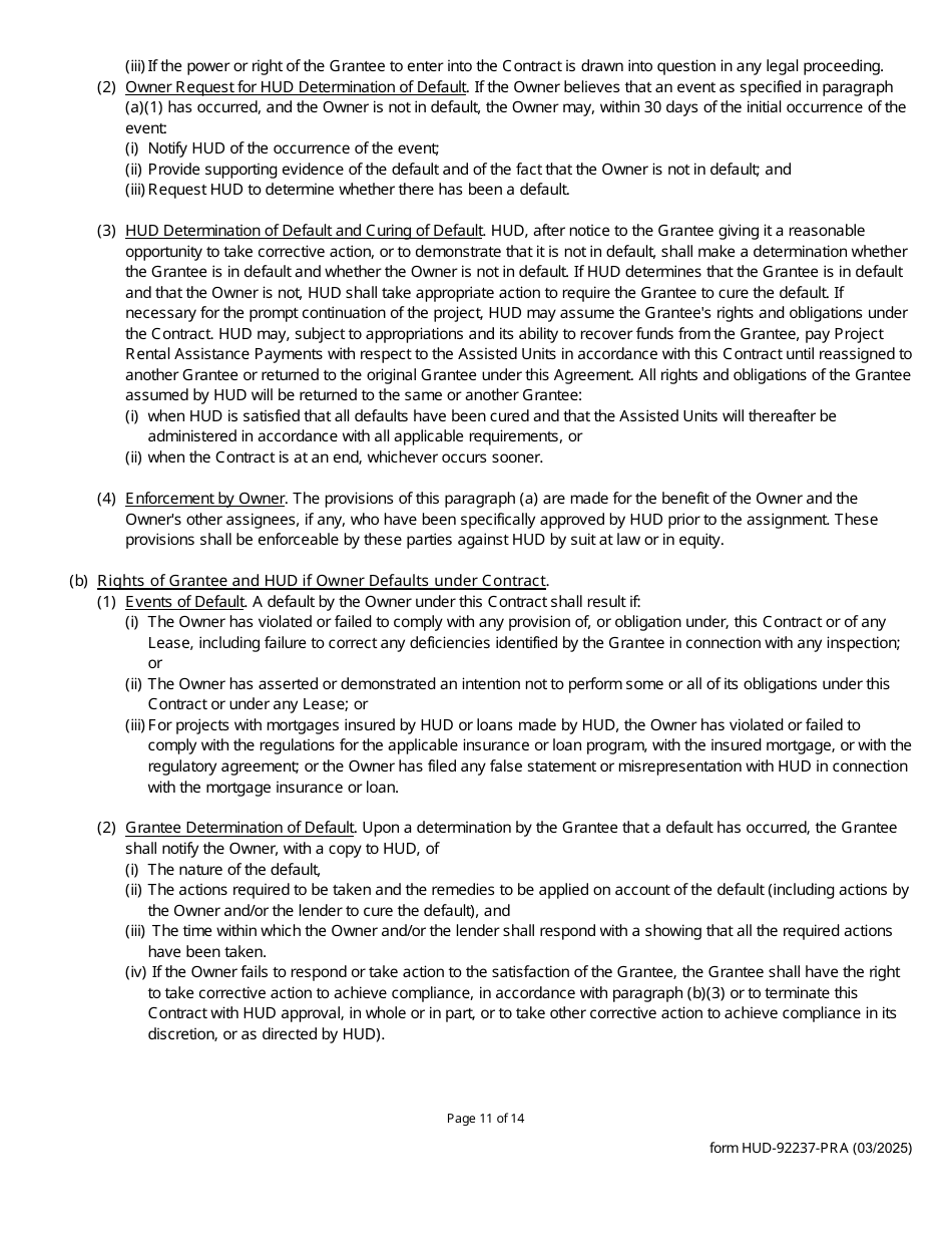 Form HUD-92237-PRA Part II Rental Assistance Contract - Section 811 Project Rental Assistance (Pra), Page 11