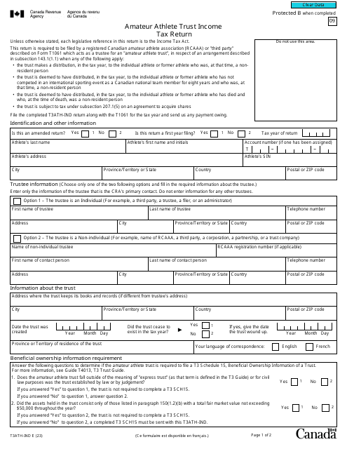 Form T3ATH-IND  Printable Pdf