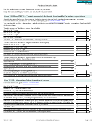Form 5000-D1 Federal Worksheet - Canada