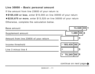 Form 5000-D1 Federal Worksheet - Large Print - Canada, Page 11