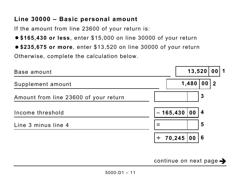 Form 5000-D1 Federal Worksheet - Large Print - Canada, Page 11