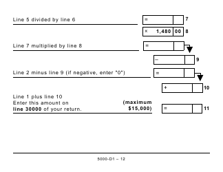 Form 5000-D1 Federal Worksheet - Large Print - Canada, Page 12