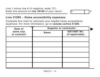 Form 5000-D1 Federal Worksheet - Large Print - Canada, Page 14