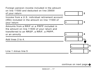 Form 5000-D1 Federal Worksheet - Large Print - Canada, Page 17