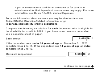 Form 5000-D1 Federal Worksheet - Large Print - Canada, Page 23