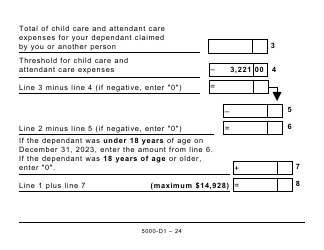 Form 5000-D1 Federal Worksheet - Large Print - Canada, Page 24